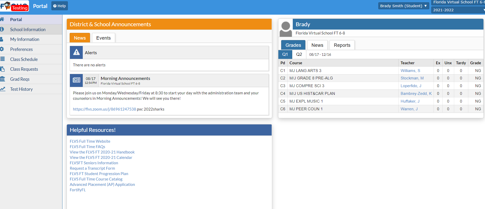 UpdateAcctStudentPortal