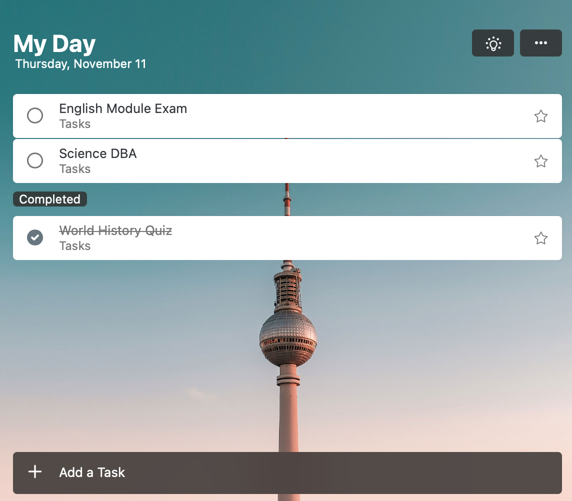 List of daily school tasks