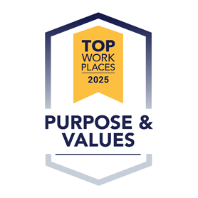 Top Work Places 2025 Purpose and Value Award logo