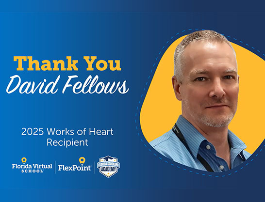 David Fellows, 2025 Works of Heart Recipient recognition graphic.