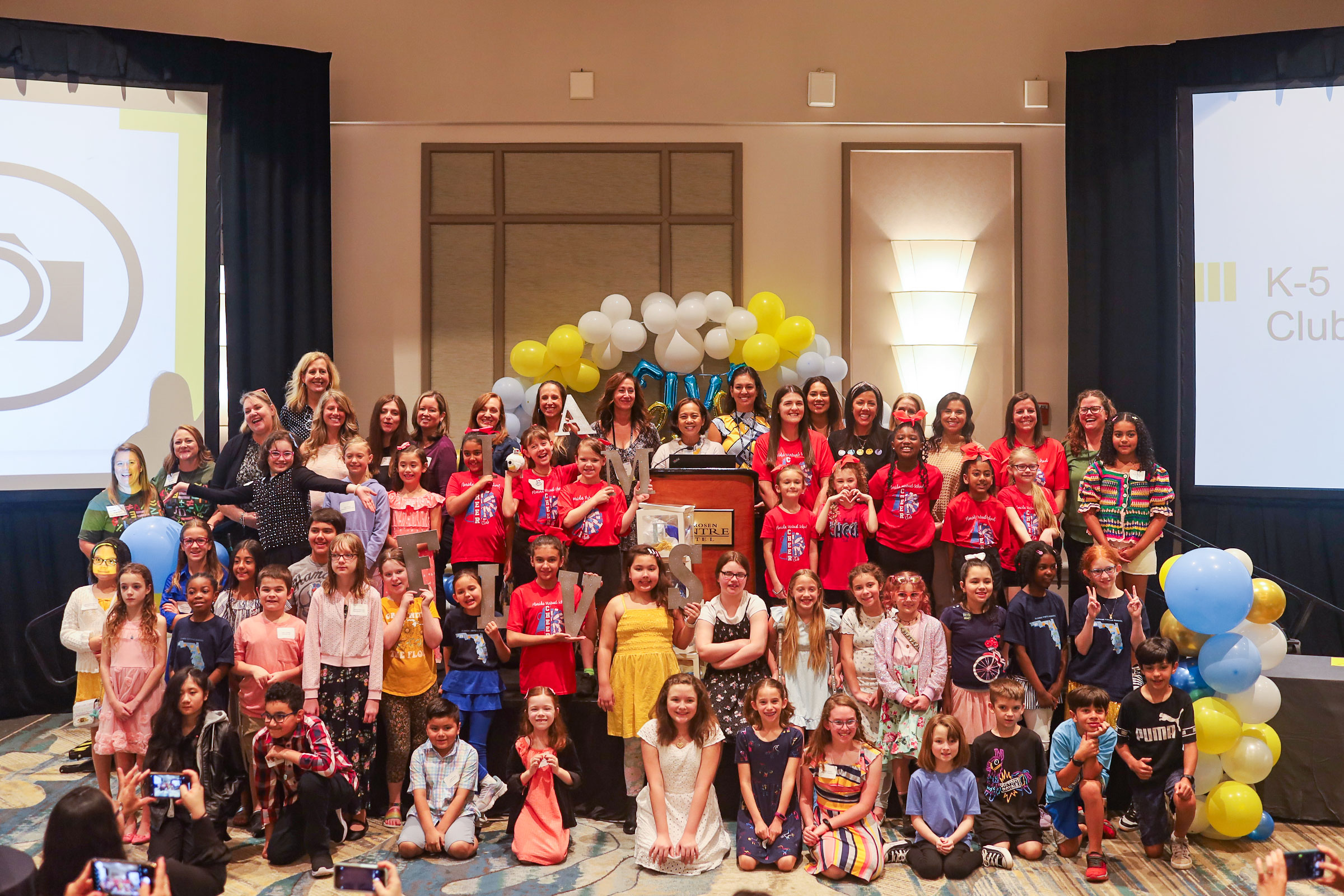 Kindergarten through fifth grade Club Award winners