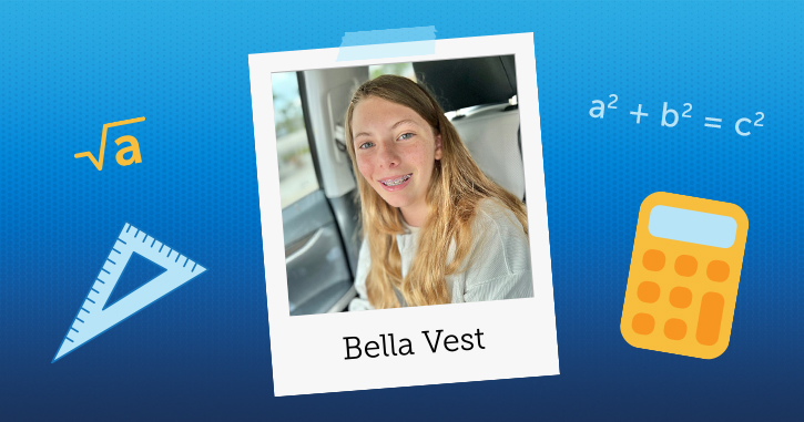 Picture of Bella Vest , a sixth grader, who took an online pre-algebra course with FLVS