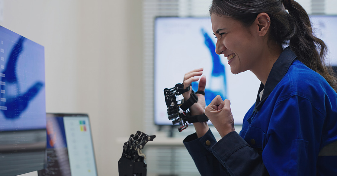 A student engages in hands-on technology learning. FLVS data shows students building college and career readiness through advanced opportunities.